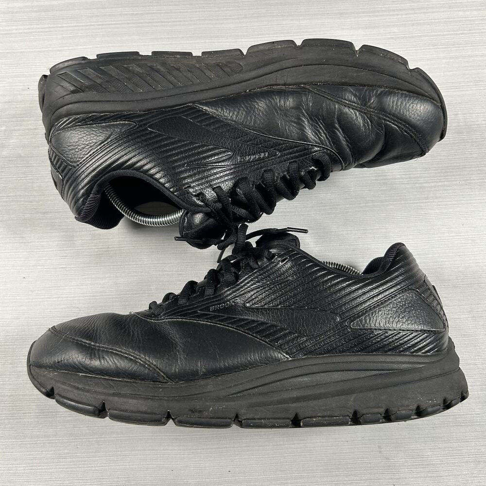 Brooks Addiction Walker Men’s Size 12.5 Black Leather Walking Shoes 1103181D072